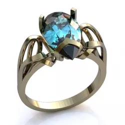 Gold single solitaire Pear