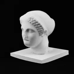 Head of a Colossal Statue of a Woman Wearing a Sako at The British Museum, London