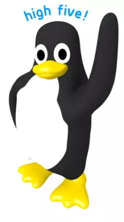 Linux Tux High Five - Desk Model