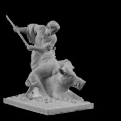 Meleager kills a boar at the Louvre museum, Paris