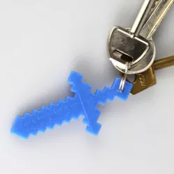 Minecraft Diamond Sword Keychain