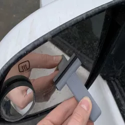 Mini Car Mirror Squeegee Using Wiper Blades