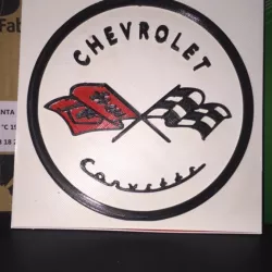 Original Corvette emblem in 3D (1953)