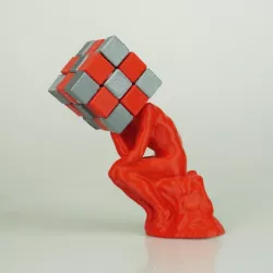 The Cuber (Thinker + Rubik's Cube)