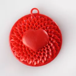 Valentines Necklace/Charm (Heart Flower)