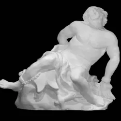 Vulcan (or possibly Prometheus) chained to a rock