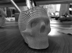 Wireframe Skull Pencil Holder (For The Love of Dog)