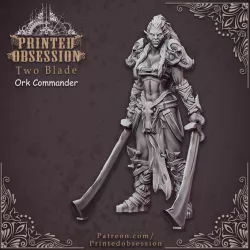 $3.50Two Blade - Female Orc Commander - 32 mm scale miniature