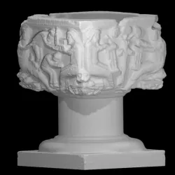 Baptismal font, Church Sainte-Renelde of Saintes