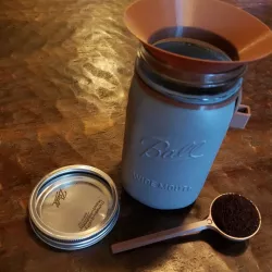 CWCDesigns Coffee scoop, scoop holder, and funnel for mason jar