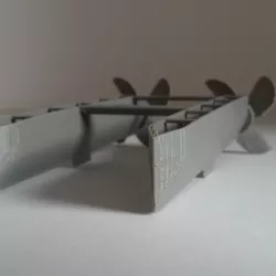 Double hull Motorboat - Rubber band powered!