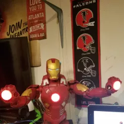 Google AIY Case Ironman Mark 7 torso and base Adafruit Neopixel rings