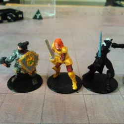 Lady Adventurers! Human Female Fighter, Female Dwarf Cleric, Female Drow Warlock