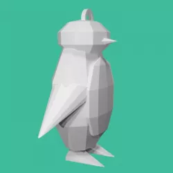 Low Polygon Penguin Key Chain
