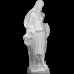 Sculpture of a Draped Woman with Flowers
