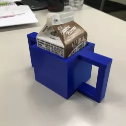 Two handed milk carton holder