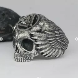 $17.00Ring skull Odin Viking with ravens and valknut for 3d printing