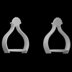 A pair of Charles I copper-alloy stirrups with the cipher of Charles I