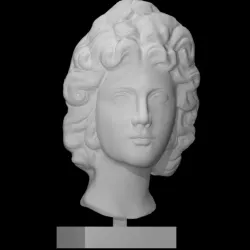 A Roman marble head of a god