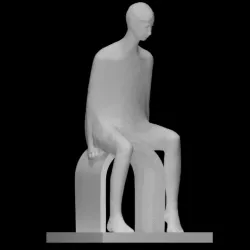 Abstract seated man