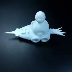 alien in nitro powered race car