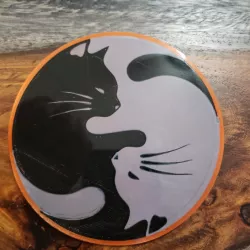 Cat Yin Yang Coaster