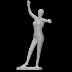 Dancer ready to dance, right foot forward