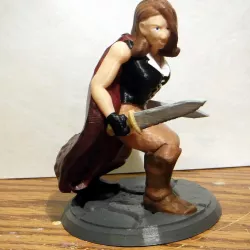 Desktop Hero Heroine with Cape and 2 Swords