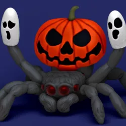 Halloween pumpkin peacock spider