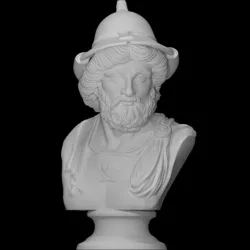 Monumental bust of a warrior