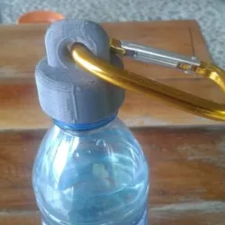 Plastic Bottle cap with holder for carabiner