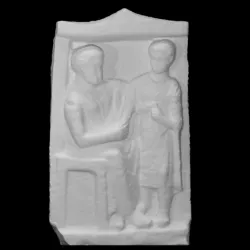 Relief with a seated man and a kid