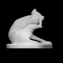Statuette of a crouching dog
