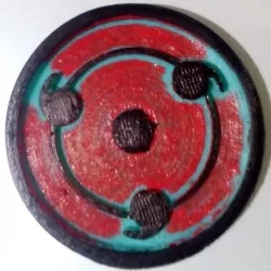 Third stage of Sharingan, of the anime Naruto for keychain or pendant