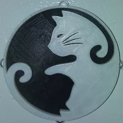 Yin Yang Cat Fridge Magnet & Ornament / IEC3D
