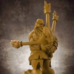 $3.00Dwarf "Bardzerker" - Dwarvern Bard with Flaming Bagpipes (32mm scale miniature)