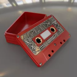 $3.00Steampunk audio cassette box.