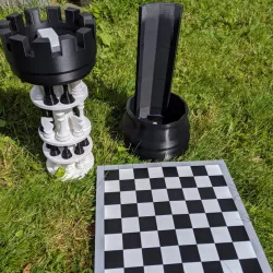 $4.993D Printed Chess Set with Roll-up Board & Carrying Case