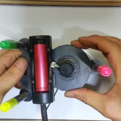 Abstract drawing robot for children playing