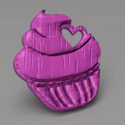 Airy cupcake keychain