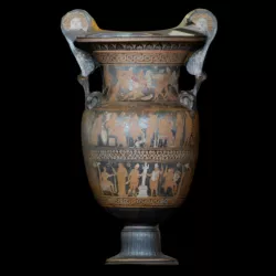 Apulian red-figured volute-krater (wine bowl)