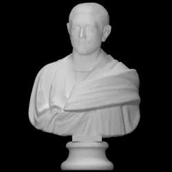Bust of a man wearing a toga with thick folds
