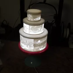 Christmas lithophane tier cake