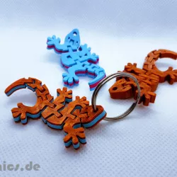 Flexi Articulated Mini Gecko Keychain Dual Color