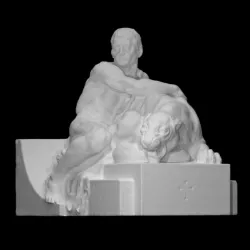 Hero and the snake slaying lion