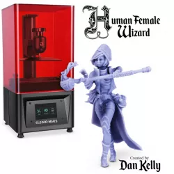 Human Female Wizard - By Dan Kelly (Elegoo Mars Free Edition)