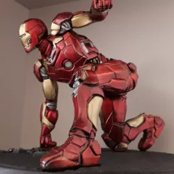 Iron Man MK43 - Super Hero Landing Pose - with lights - MINIMAL SUPPORTS EDITION