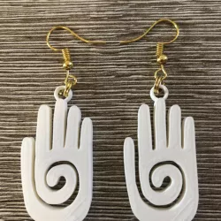 Mayan hand earrings