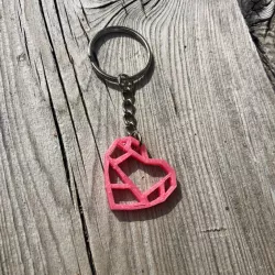 Modern Heart Keychain