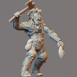 Orc Chief Attacking with Human Arm